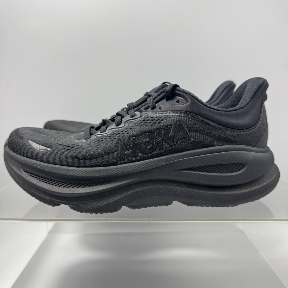 Hoka One One Bondi 9 Black 1162011 BBLC Running Shoes Men's Size 8